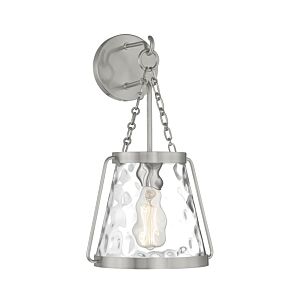 Crawford One Light Wall Sconce in Satin Nickel by Savoy House