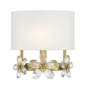 Dahlia 1-Light Wall Sconce in Warm Brass