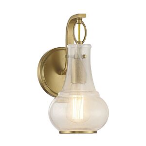 Adams One Light Wall Sconce in Warm Brass by Savoy House