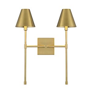 Jefferson Two Light Wall Sconce in Warm Brass by Savoy House