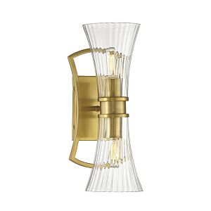 Bennington Two Light Wall Sconce in Warm Brass by Savoy House