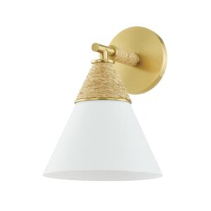 Mica One Light Wall Sconce in Aged Brass by Mitzi