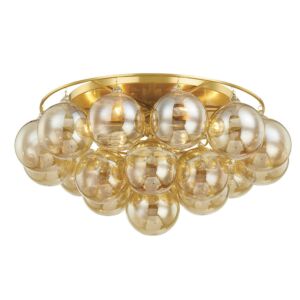 Mimi Six Light Flush Mount in Aged Brass by Mitzi