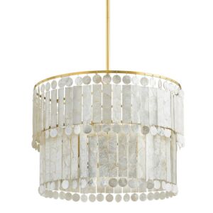 Melisa Six Light Chandelier in Aged Brass by Mitzi