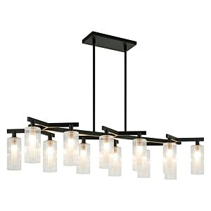 Kristof 12 Light Chandelier in Black by Matteo Lighting