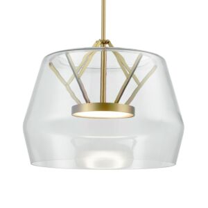 Deco LED Pendant in ClearBrushed Gold by Kuzco Lighting