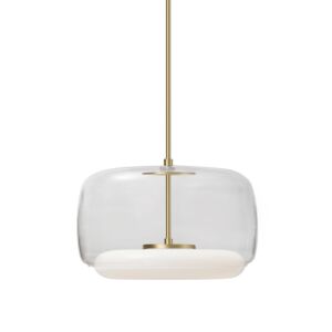 Enkel LED Pendant in ClearBrushed Gold by Kuzco Lighting