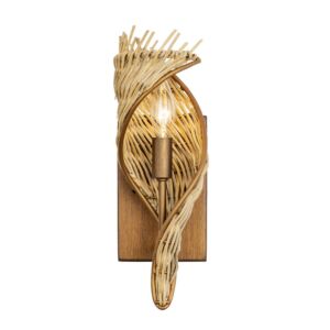 Flow One Light Wall Sconce in BaguetteNatural Rattan by Varaluz