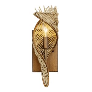 Flow One Light Wall Sconce in BaguetteNatural Rattan by Varaluz