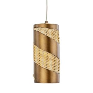 Flow One Light Mini Pendant in BaguetteNatural Rattan by Varaluz