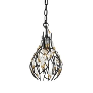 Bask One Light Mini Pendant in Matte BlackFrench Gold by Varaluz