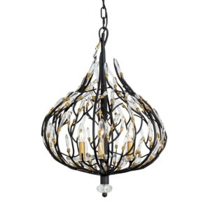 Bask Three Light Pendant in Matte BlackFrench Gold by Varaluz