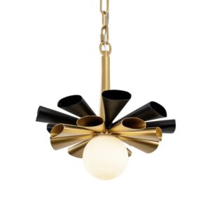 Daphne LED Pendant in Matte BlackFrench Gold by Varaluz