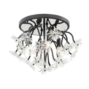 Wildflower Four Light SemiFlush Mount in Matte Black by Varaluz