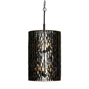 Estela Six Light Foyer Pendant in Matte BlackFrench Gold by Varaluz