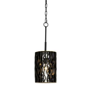 Estela One Light Mini Pendant in Matte BlackFrench Gold by Varaluz