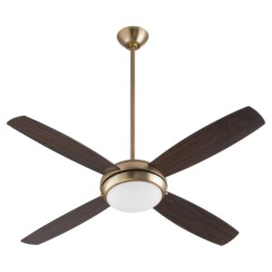 Expo 2-Light 52" Hanging Ceiling Fan in Aged Brass