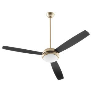 Expo 2-Light 60" Hanging Ceiling Fan in Aged Brass