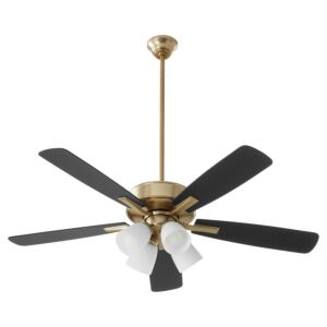 Ovation 4-Light 52" Hanging Ceiling Fan in Aged Brass