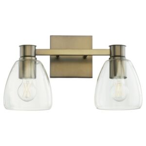 Relo 2-Light Bathroom Vanity Light in Dark Brass