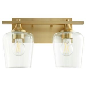 Veno 2-Light Bathroom Vanity Light in Aged Brass