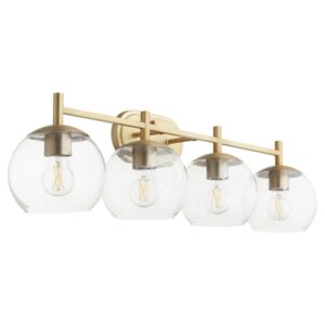 Lyon 4-Light Bathroom Vanity Light in Aged Brass