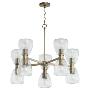 Relo 10-Light Chandelier in Dark Brass