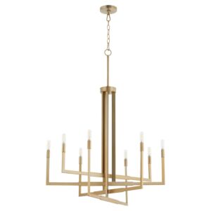 BOLERO 8-Light Chandelier in Aged Brass