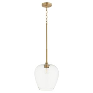 Veno 1-Light Pendant in Aged Brass