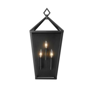 Arnold 3-Light Outdoor Wall Sconce in Powder Coat Black