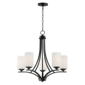 Deven Five Light Chandelier in Black by Maxim