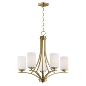 Deven 5-Light Chandelier in Satin Brass