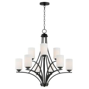 Deven Nine Light Chandelier in Black by Maxim