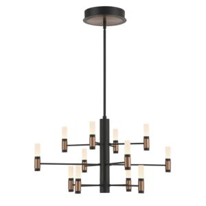 Albany LED Chandelier in Black and Brass by Eurofase