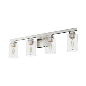 Hunter Hartland 4-Light Bathroom Vanity Light in Brushed Nickel