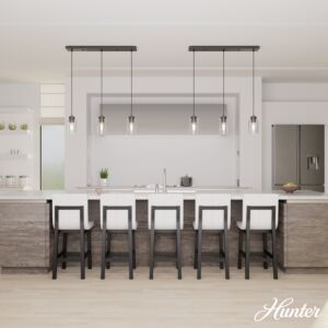 Hunter Hartland 3-Light Linear Cluster in Noble Bronze