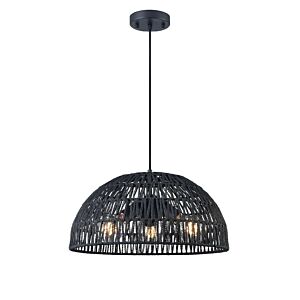 Lac Du Bonnet 3-Light Pendant in Black with Black Yarn Shade