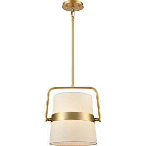 Bon Echo 4-Light Pendant in Brass with Satin White Shade