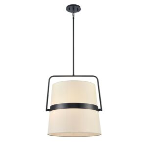 Bon Echo 4-Light Pendant in Ebony with Satin White Shade