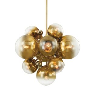 Kyoto 13 Light Chandelier in Vintage Polished Brass by Corbett Lighting