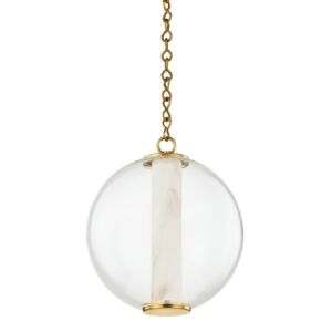 Pietra 1-Light LED Pendant in Vintage Brass