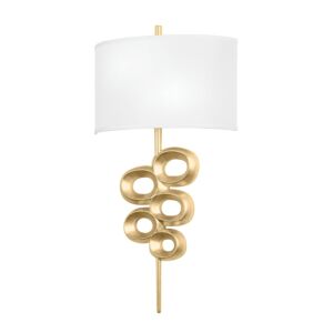 Tourmaline 2-Light Wall Sconce in Vintage Gold Leaf