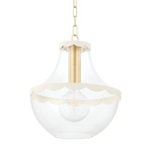 Alaina One Light Pendant in Aged Brass by Mitzi