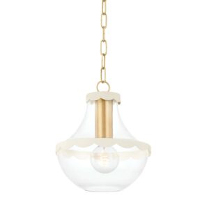 Alaina One Light Pendant in Aged Brass by Mitzi