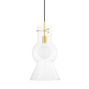 Mirabel One Light Pendant in Aged Brass by Mitzi