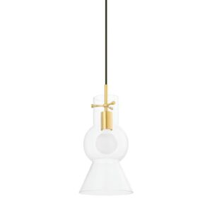 Mirabel One Light Pendant in Aged Brass by Mitzi