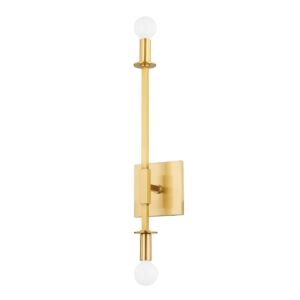 Milana Two Light Wall Sconce in Aged Brass by Mitzi