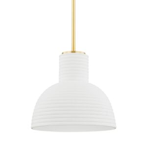 Paloma One Light Pendant in Aged Brass by Mitzi