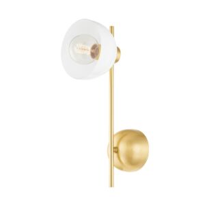 Belle One Light Wall Sconce in Aged Brass by Mitzi