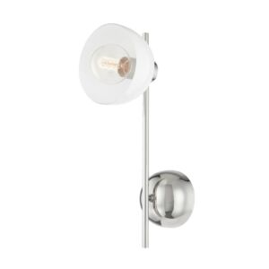 Belle One Light Wall Sconce in Polished Nickel by Mitzi